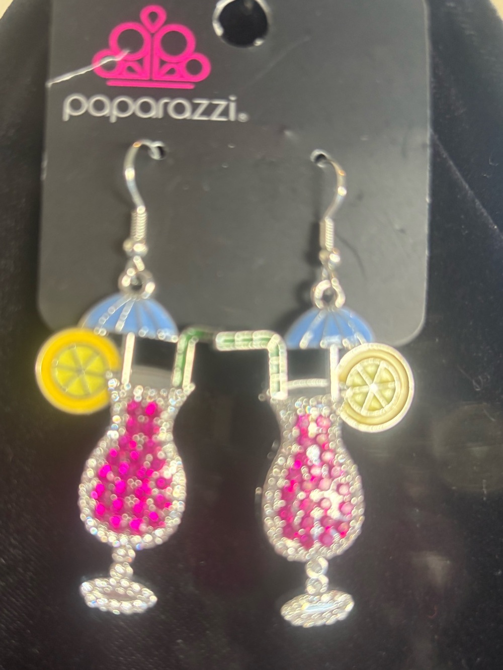 Paparazzi Pink Tropical Drink Dangle Earrings